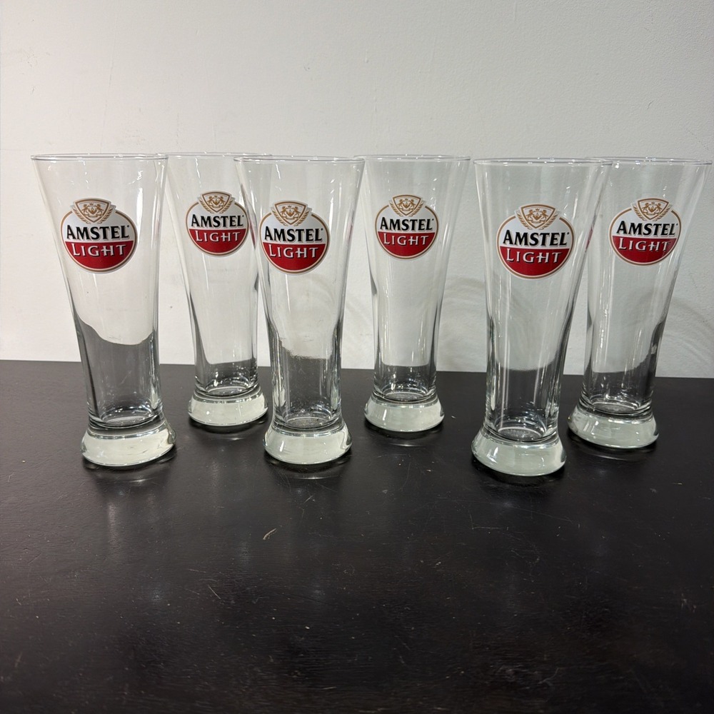Vintage Amstel Light Premium Lager Pilsner Style Beer Glasses
